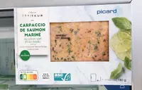 Carpaccio de saumon mariné au citron vert et basilic