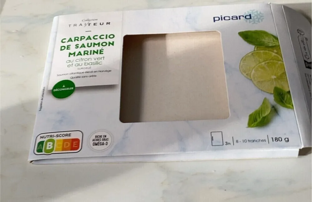 Carpaccio de saumon mariné