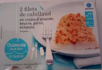 2 filets de cabillaud en croûte d'amande, beurre, persil, échalote surgelés