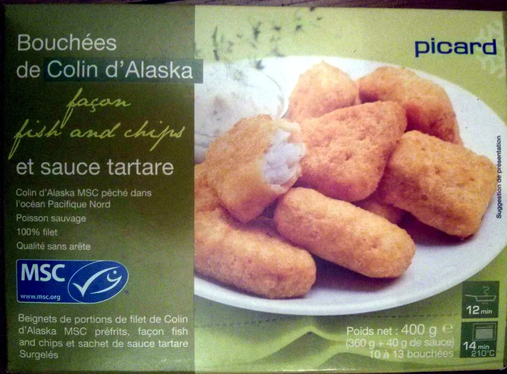 Bouchées de Colin d'Alaska façon fish and chips et sauce tartare