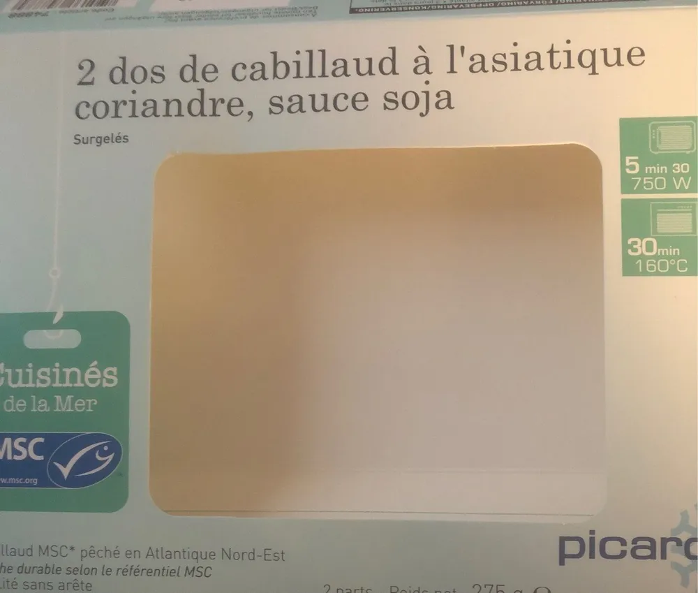 2 Dos de cabillaud à l'asiatique