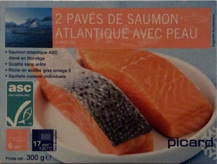 2 pavés de saumon Atlantique avec peau