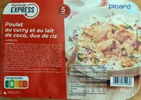 Poulet au curry et au lait de coco, duo de riz