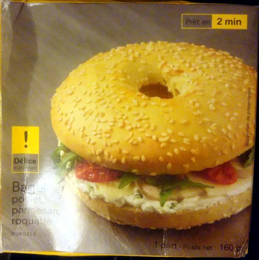 Bagel Poulet, Parmesan, Roquette