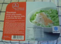 Saumon sauce citron basillic, purée de légumes pommes de terre