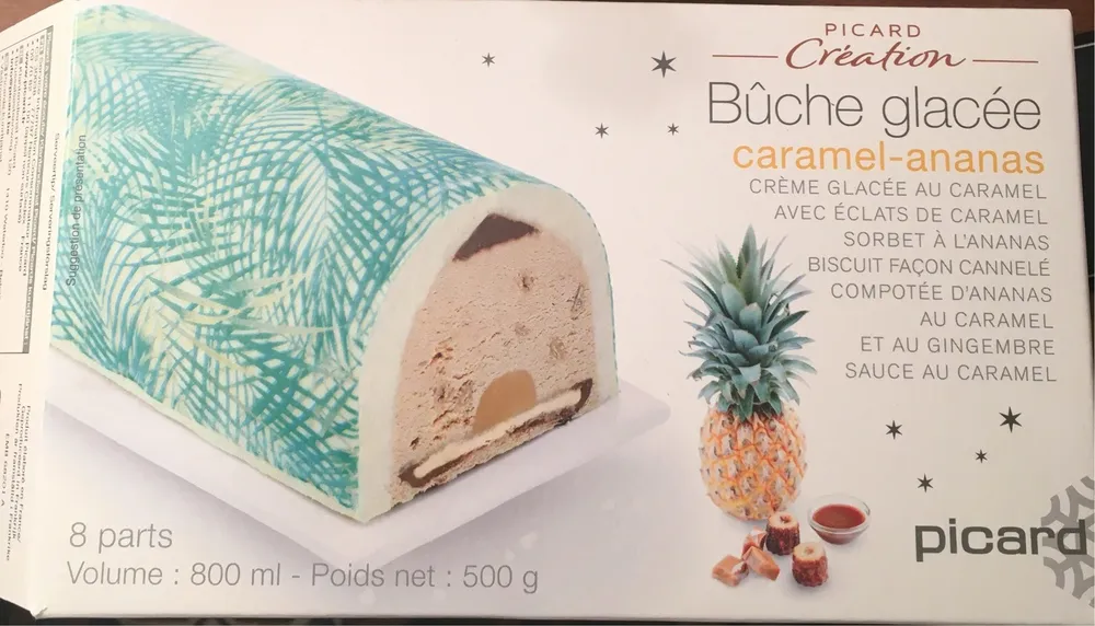 Bûche glacée caramel-ananas