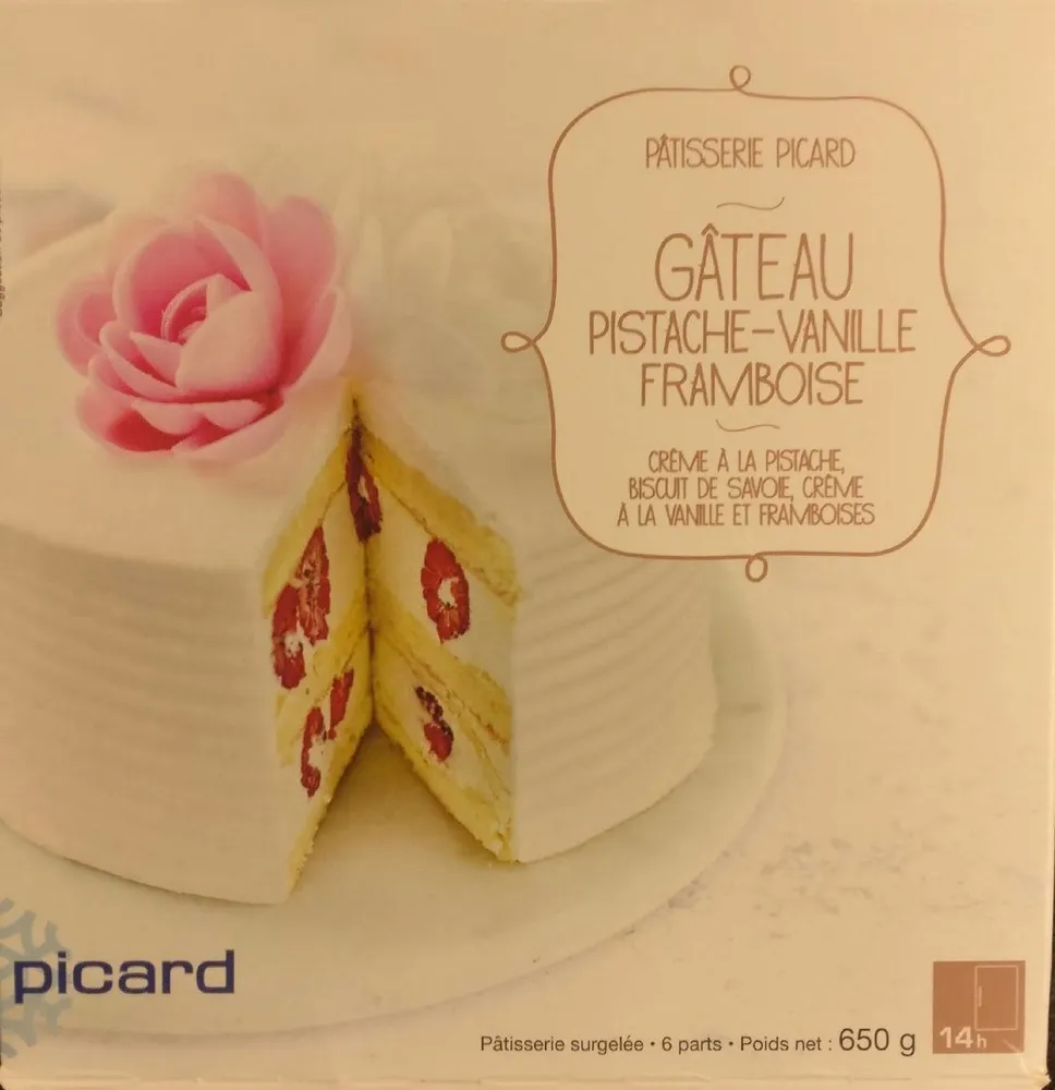 Gâteau Pistache-Vanille-Framboise