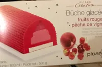 Bûche glacée fruits rouges, pêche de vigne