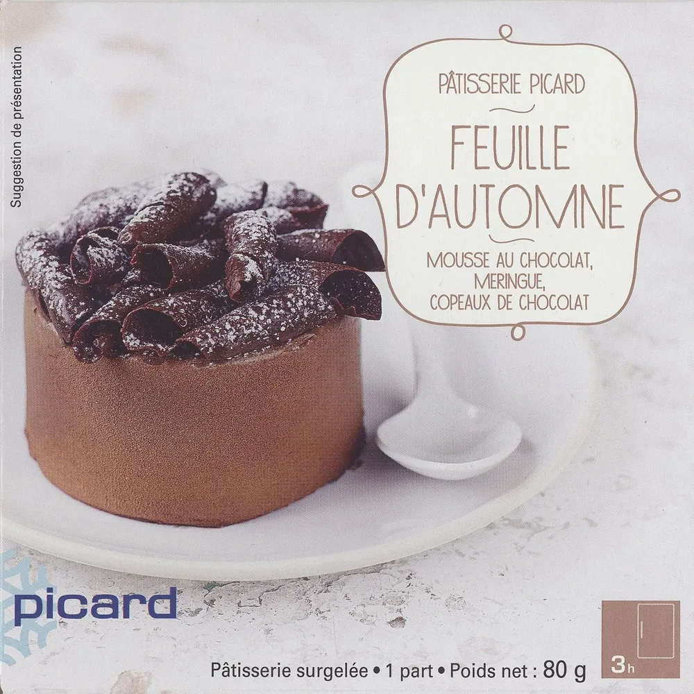 Feuille d'automne - Mousse au chocolat, meringue, copeaux de chocolat