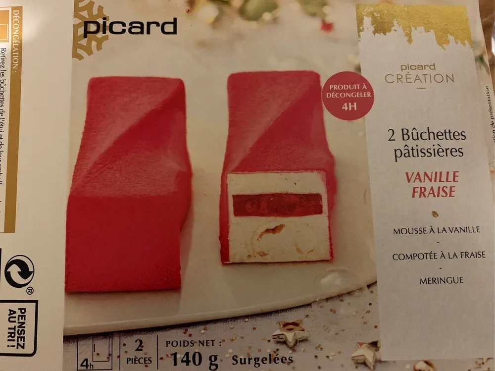 2 Bûchettes pâtissières Vanille Fraise