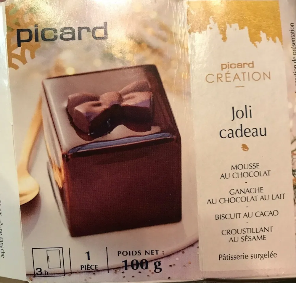Joli cadeau MOUSSE AU CHOCOLAT - GANACHE AU CHOCOLAT AU ALIT - BISCUIT AU CACAO - CROUSTILLANT AU SÉSAME