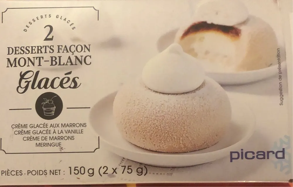 Dessert facon mont blanc glacés