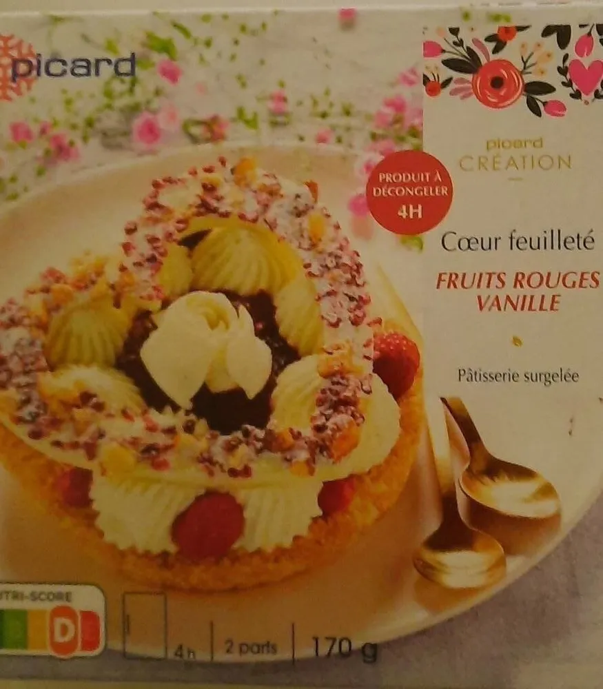 Cœur feuilleté  fruits rouges vanille