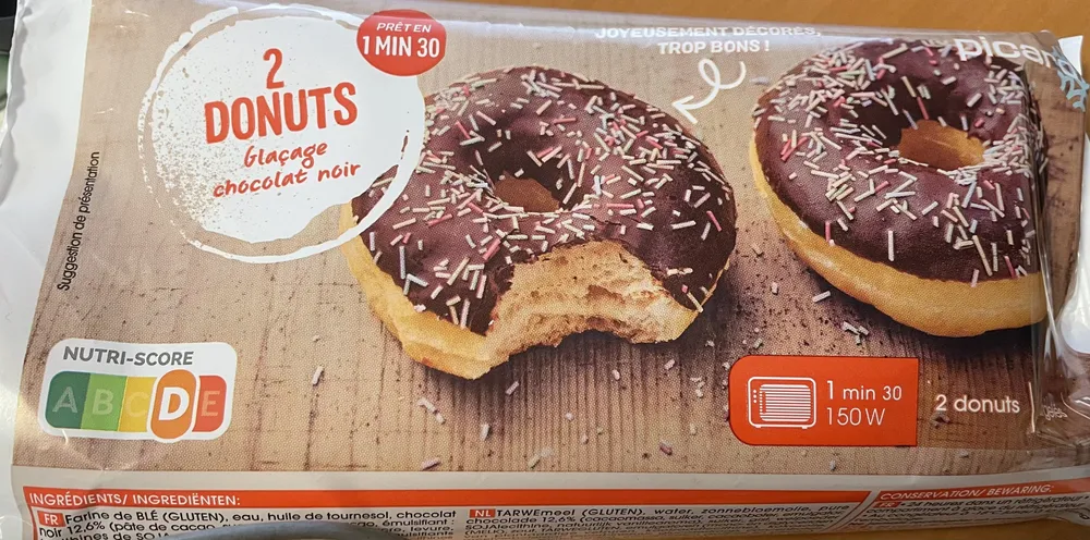2 donuts glaçage chocolat noir