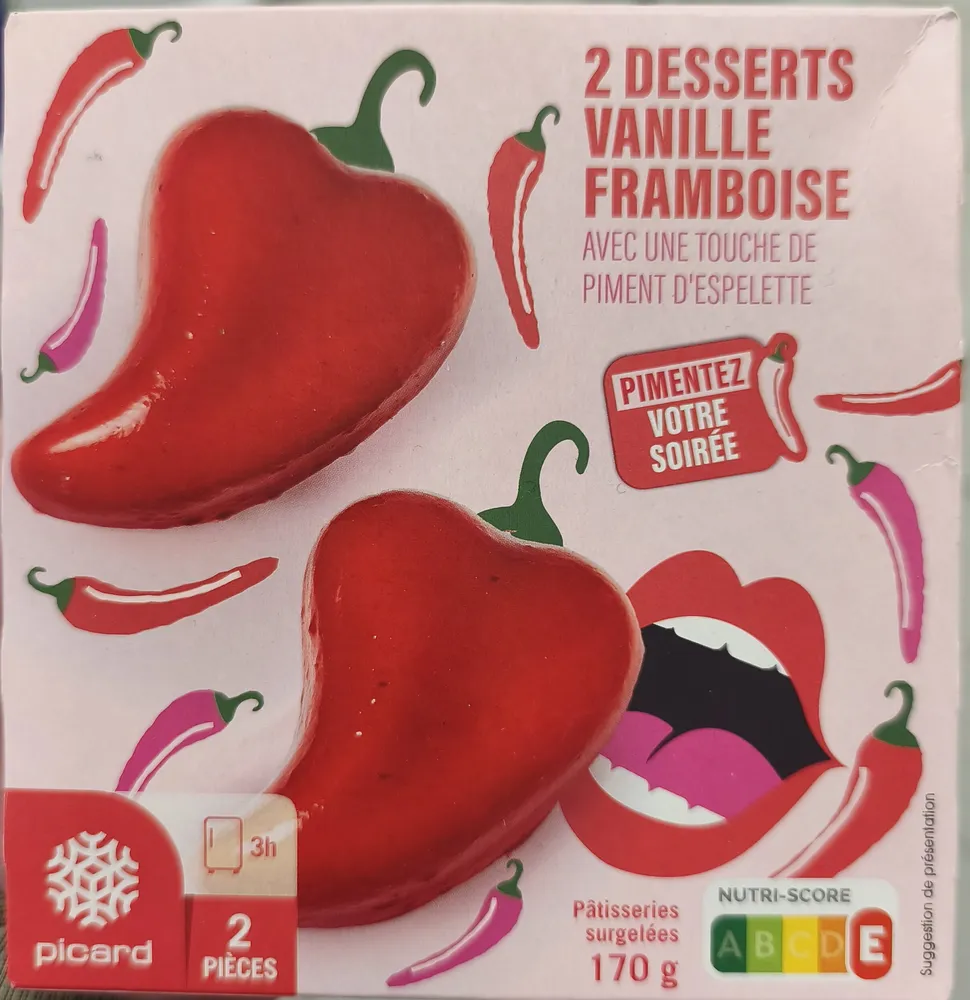 Dessert vanille framboise