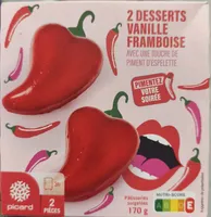 Dessert vanille framboise