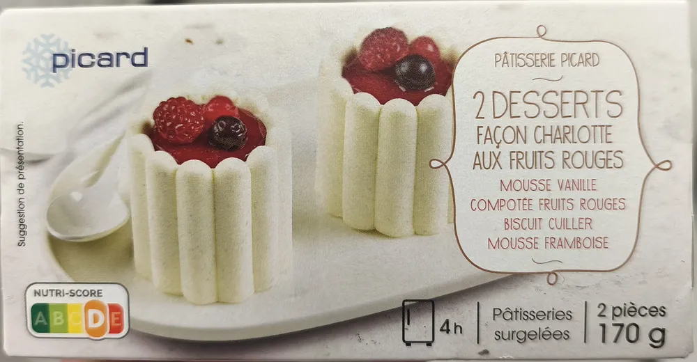 Desserts façon charlotte aux fruits rouges