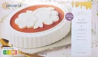 Médaillon compoté pêche-framboise mousse vanille croustillant