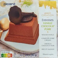 Entremets vanille chocolat poire