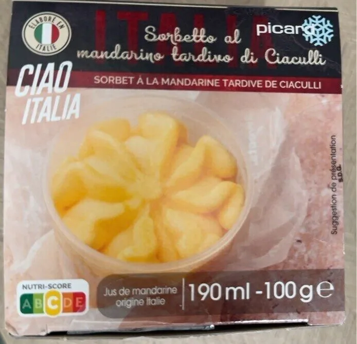 Sorbetto al mandarino tardivo di Ciaculli