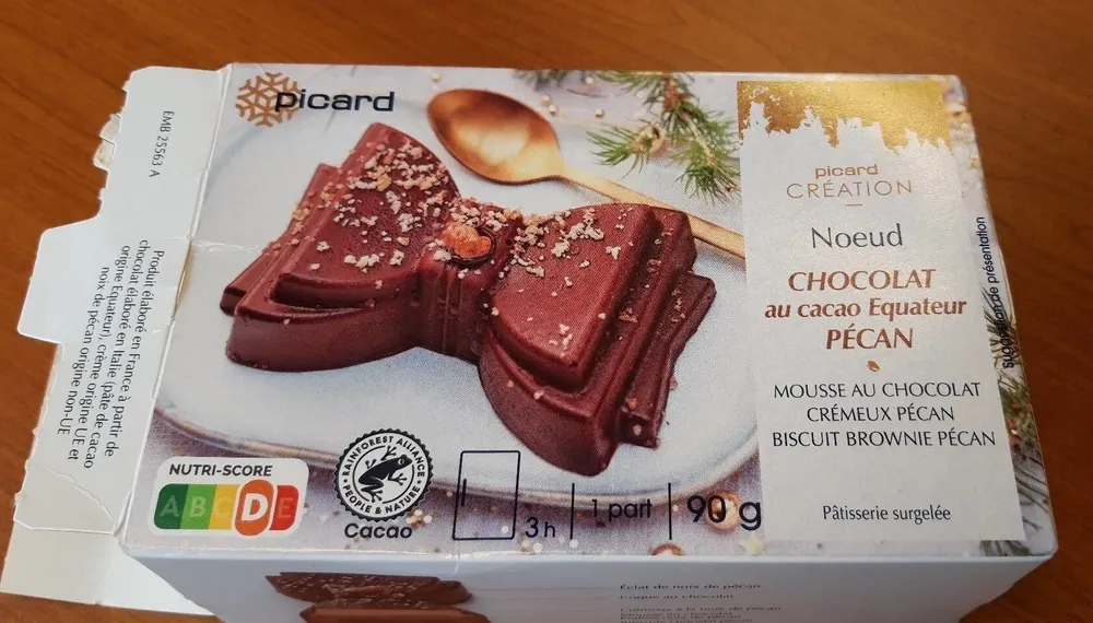 Nœud chocolat au cacao Equateur Pécan