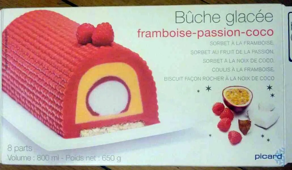 Bûche glacée framboise-passion-coco