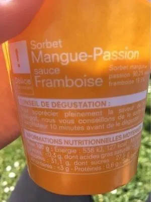 Mangue-passion sauce framboise