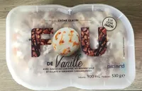 Glace fou de vanille sauce caramel et éclats d'amandes