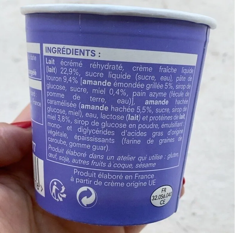 Crème glacée Touron