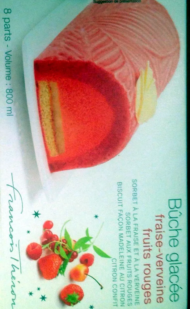Buche glacée Fraise-verveine, fruits rouges