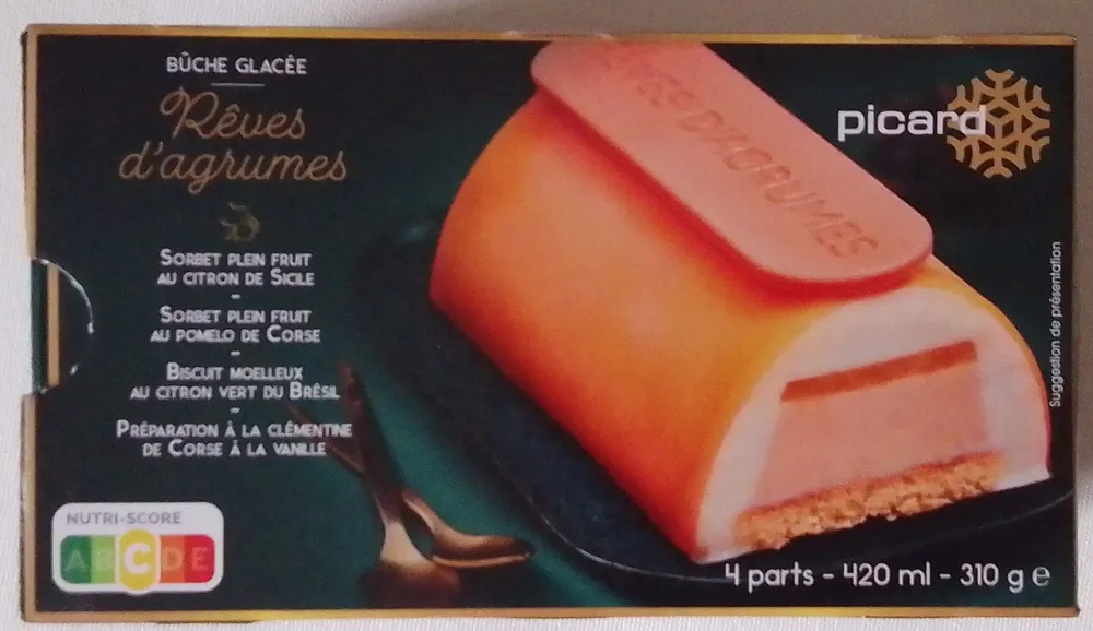 Bûche glacée Rêves d'agrumes