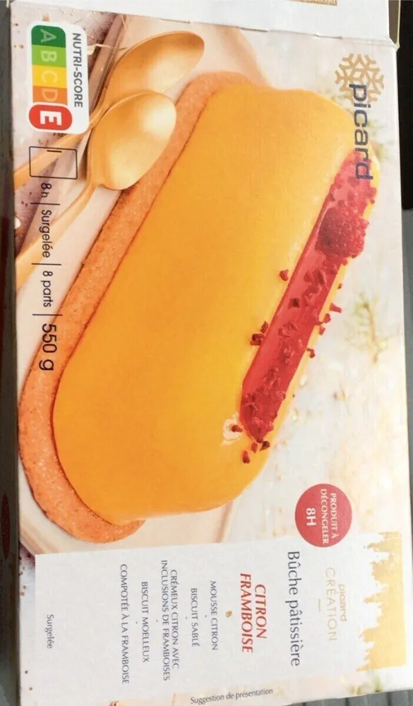 Bûche pâtissière citron framboise