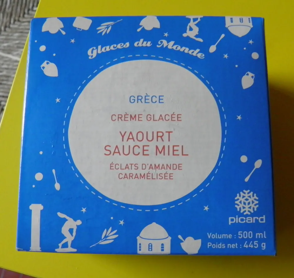 Crème glacée Yaourt Sauce Miel & éclats d'amande caramélisée Picard