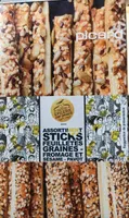 Assortiment de sticks feuilletés graines-fromages, sésame-pavot