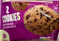 2 cookies aux pépites de chocolat