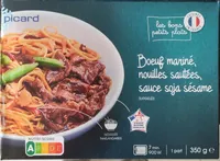 Bœuf mariné, nouilles sautées, sauce soja sésame