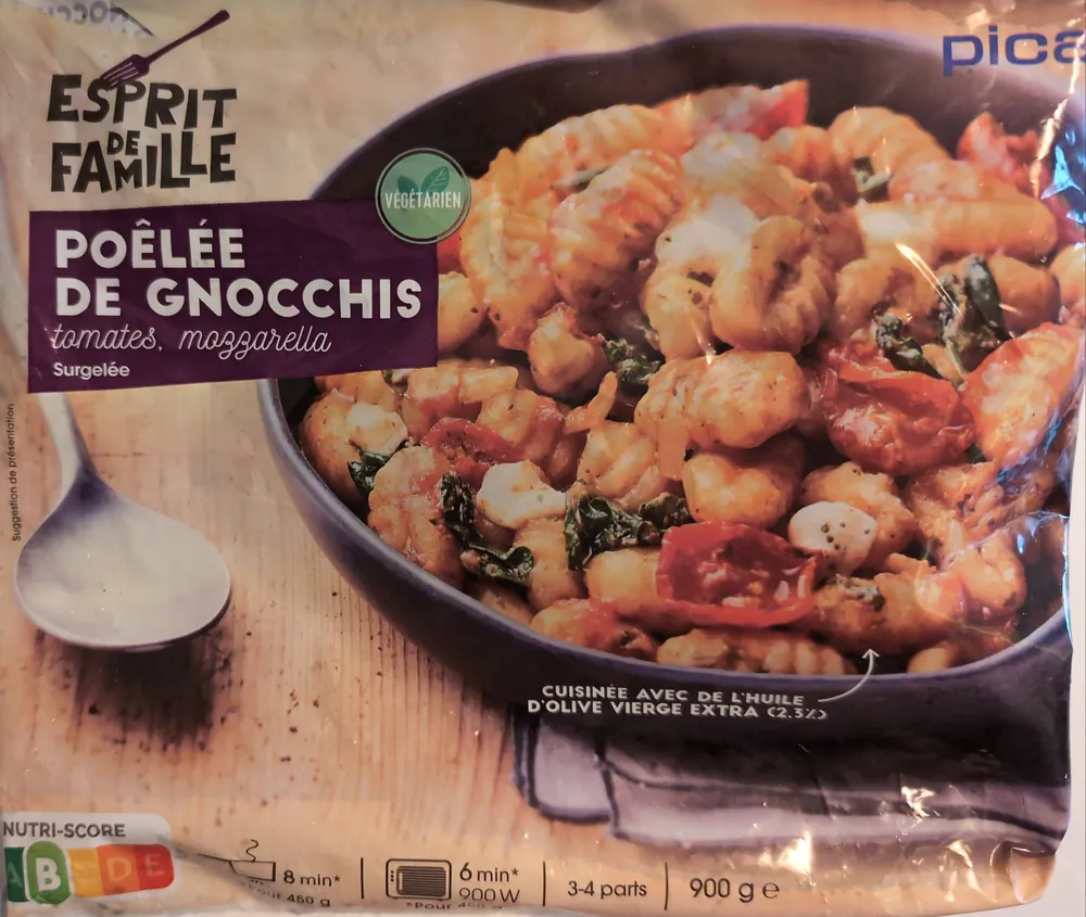 Poêlée de gnocchis (tomates, mozzarella)