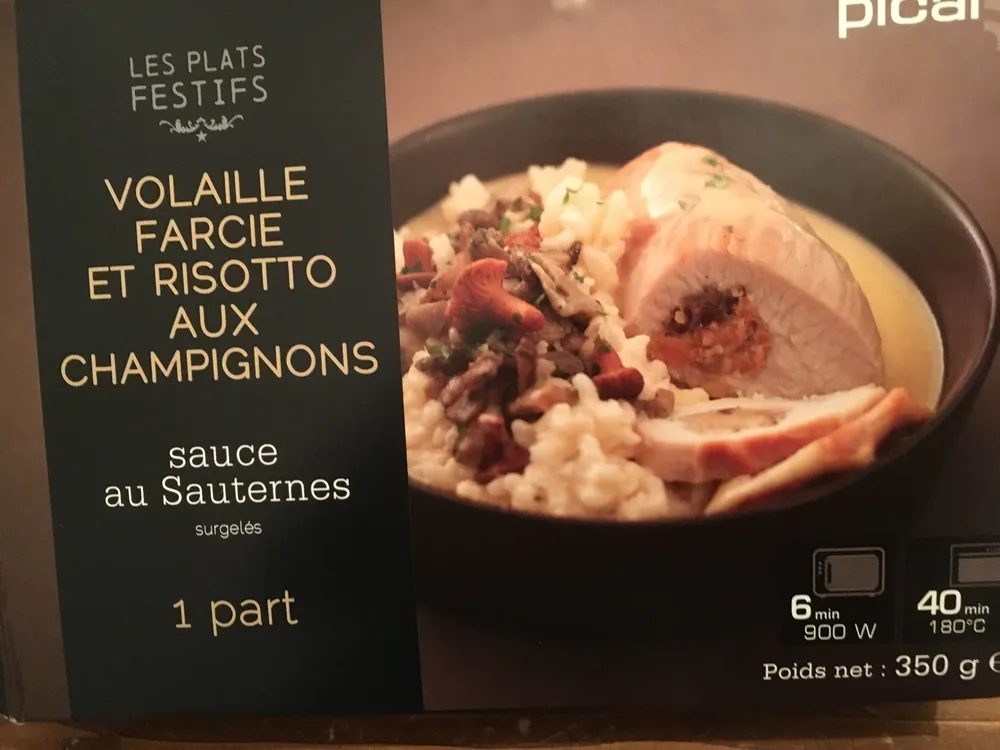 Volaille Farcie et Risotto aux Champignons, Sauce au Sauternes