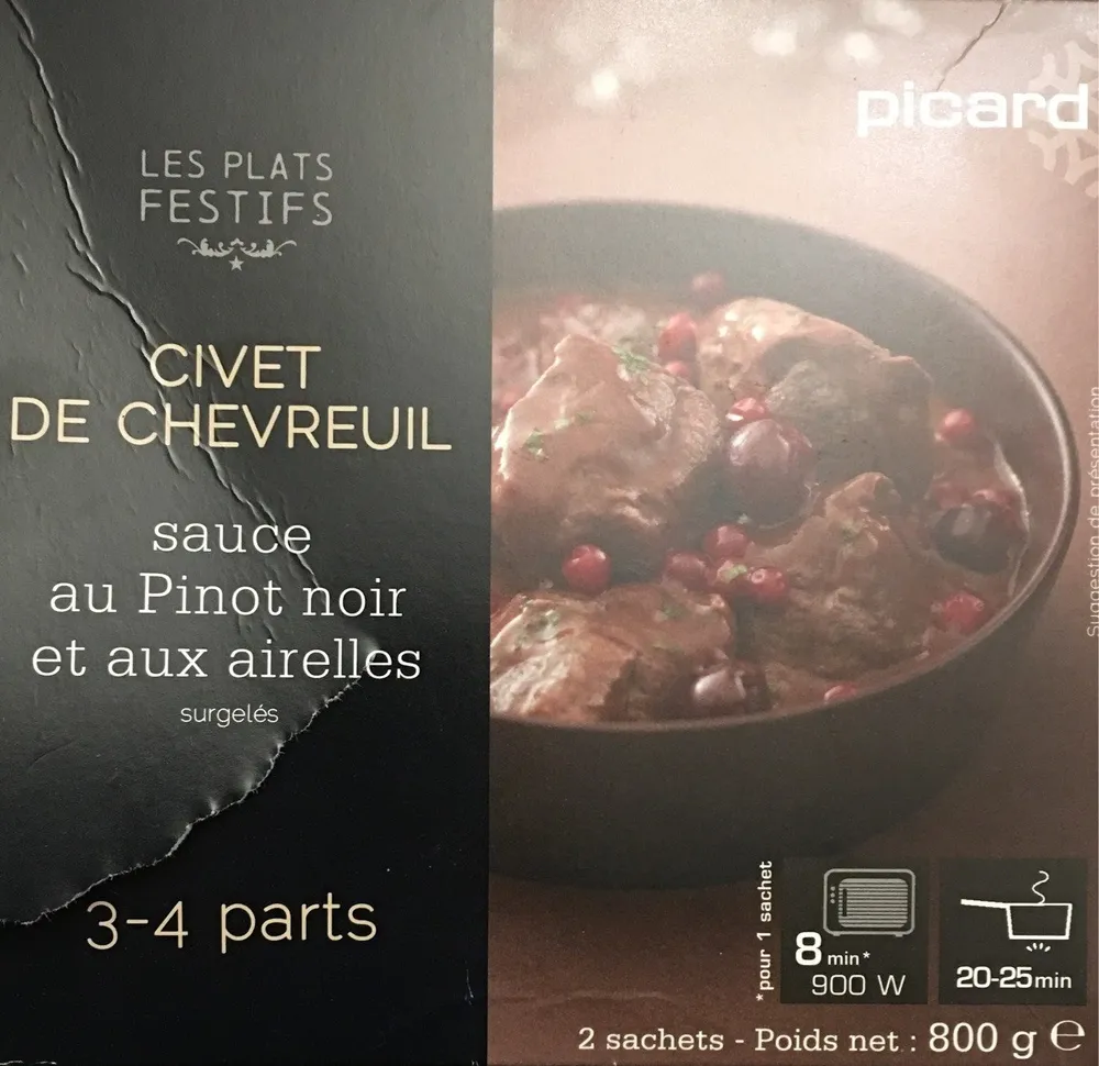 Civet de Chevreuil, Sauce au Pinot Noir et aux Airelles