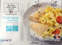 Poulet sauce Beaufort et pâtes aux oeufs surgelés