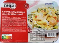 Colombo de poissons, riz et lentilles corail