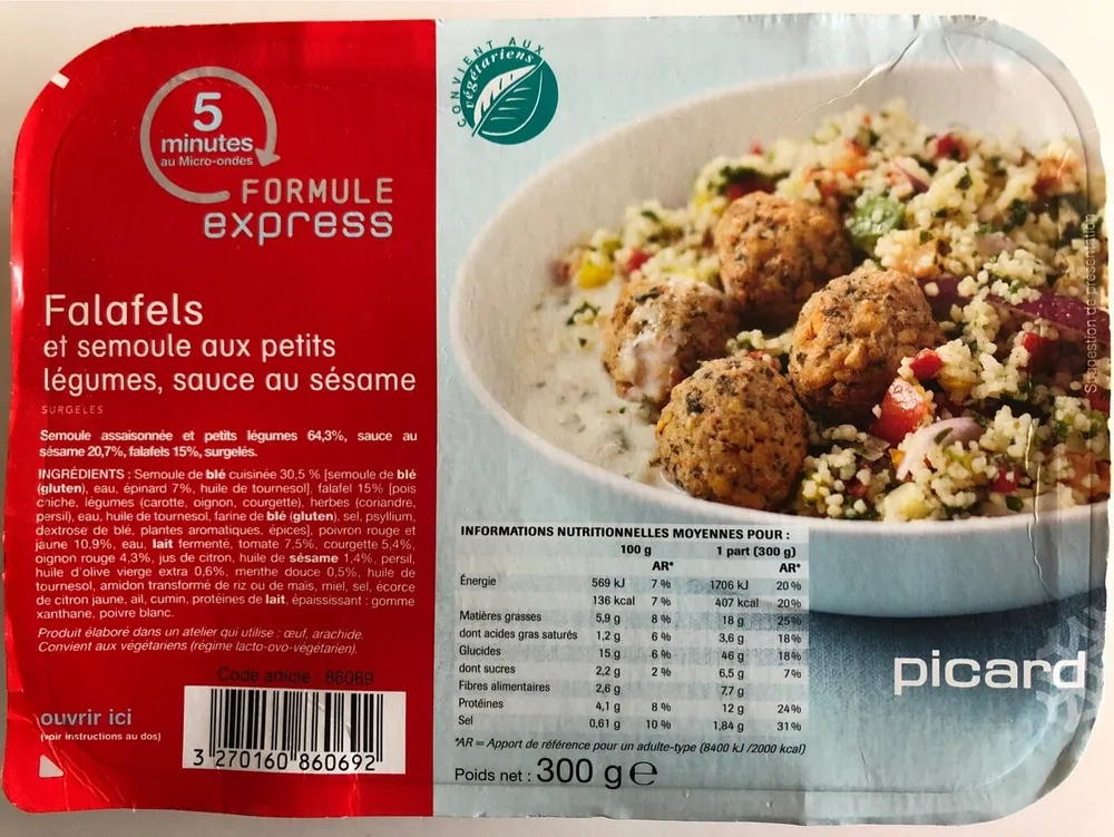 Falafels et semoule au petits légumes