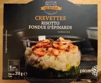 Crevettes Risotto fondue d'épinards