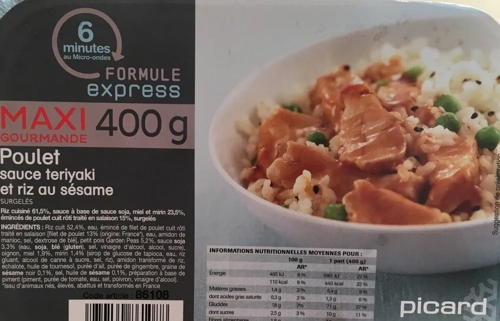 Poulet sauce teriyaki et riz au sesame
