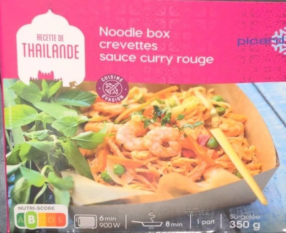 Noodle box crevettes sauce curry rouge