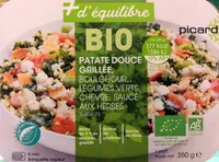 Patate douce grillée, boulghour, légumes verts, chèvre, sauce aux herbes bio