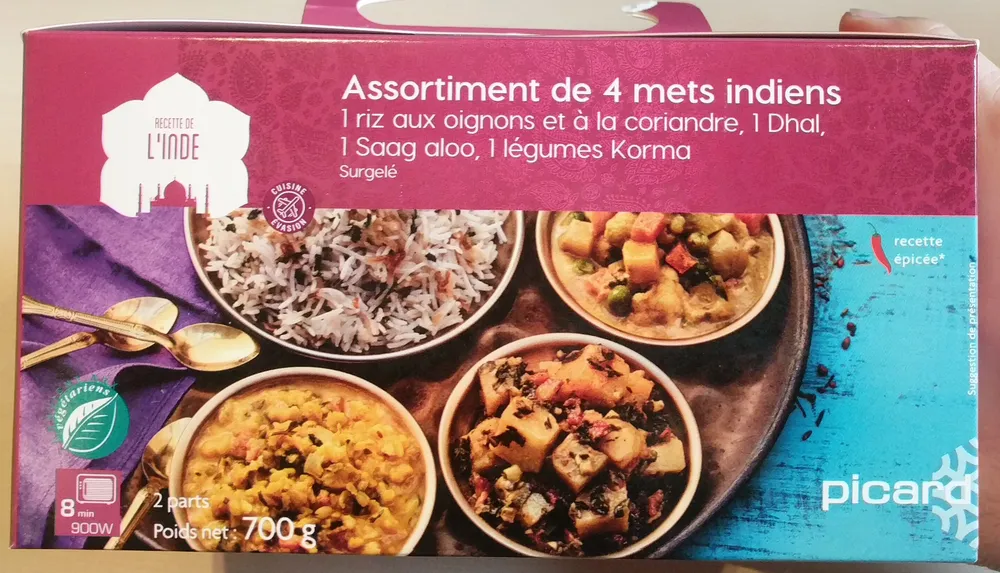 Assortiment de 4 mets indiens