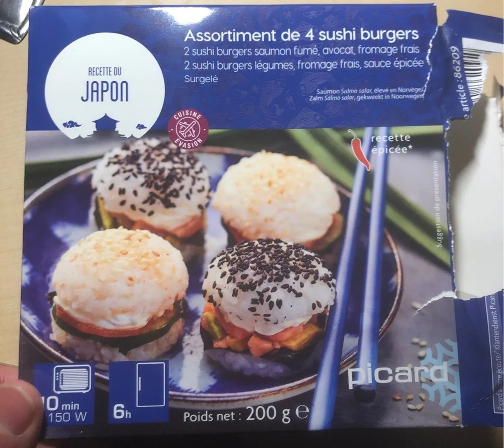 Assortiment de sushi burgers