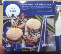Assortiment de sushi burgers