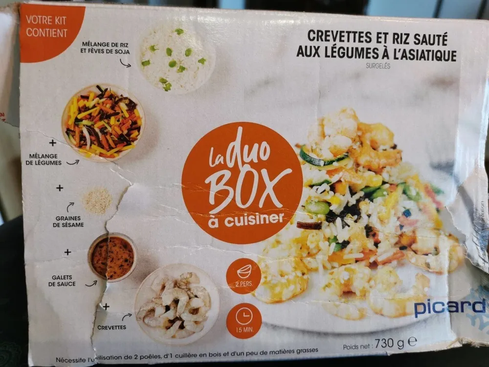 Crevettes et riz sauté aux légumes asiatiques